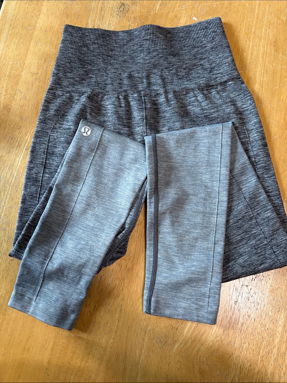 lululemon athletica ribbed high rise  Gray Heathered Leggings